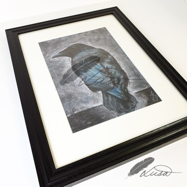 Limited Edition Giclee Print of a Crow by Artist Liisa Clark