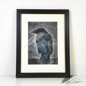 Limited Edition Giclee Print of a Crow by Artist Liisa Clark