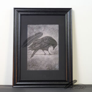 Limited edition Giclee Print of a Crow drawn in Pastels