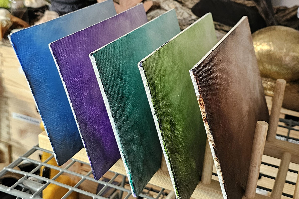 A series of Coloured Canvas Panels